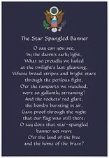 Star Spangled Banner Lyrics Poster 4th July Tin Metal Signs Home Décor 8x12 picture
