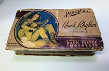Vintage Pangburn's Chocolate Candy Box Empty Ranch Rythym Western Cowgirl Guitar picture