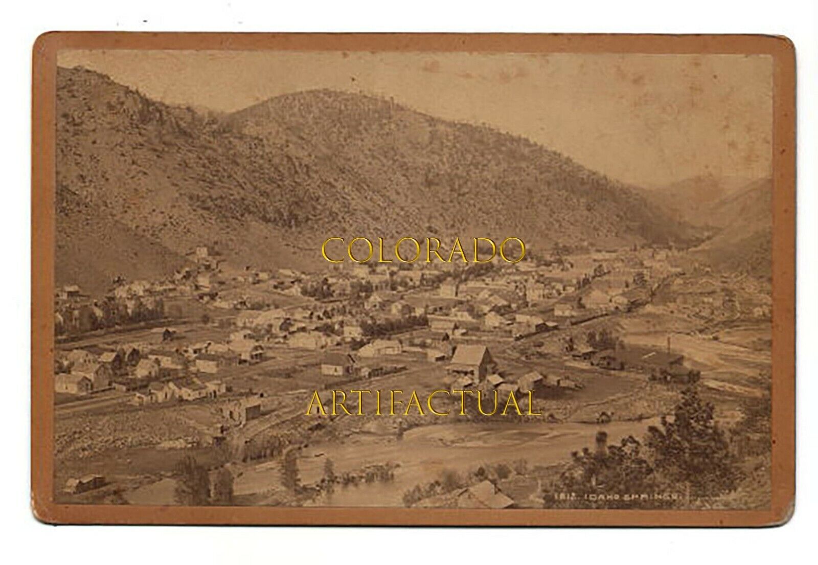 IDAHO SPRINGS COLORADO #1812 William Henry Jackson cabinet card photo  ca 1895