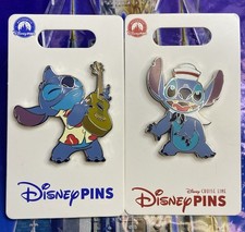 Disney Pins-2024 STITCH w/GUITAR & STITCH SAILOR Pins NEW on Cards picture