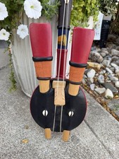 Vintage 6 String African Folk Art Banjo Decorative Tribal Instrument Gourd  picture