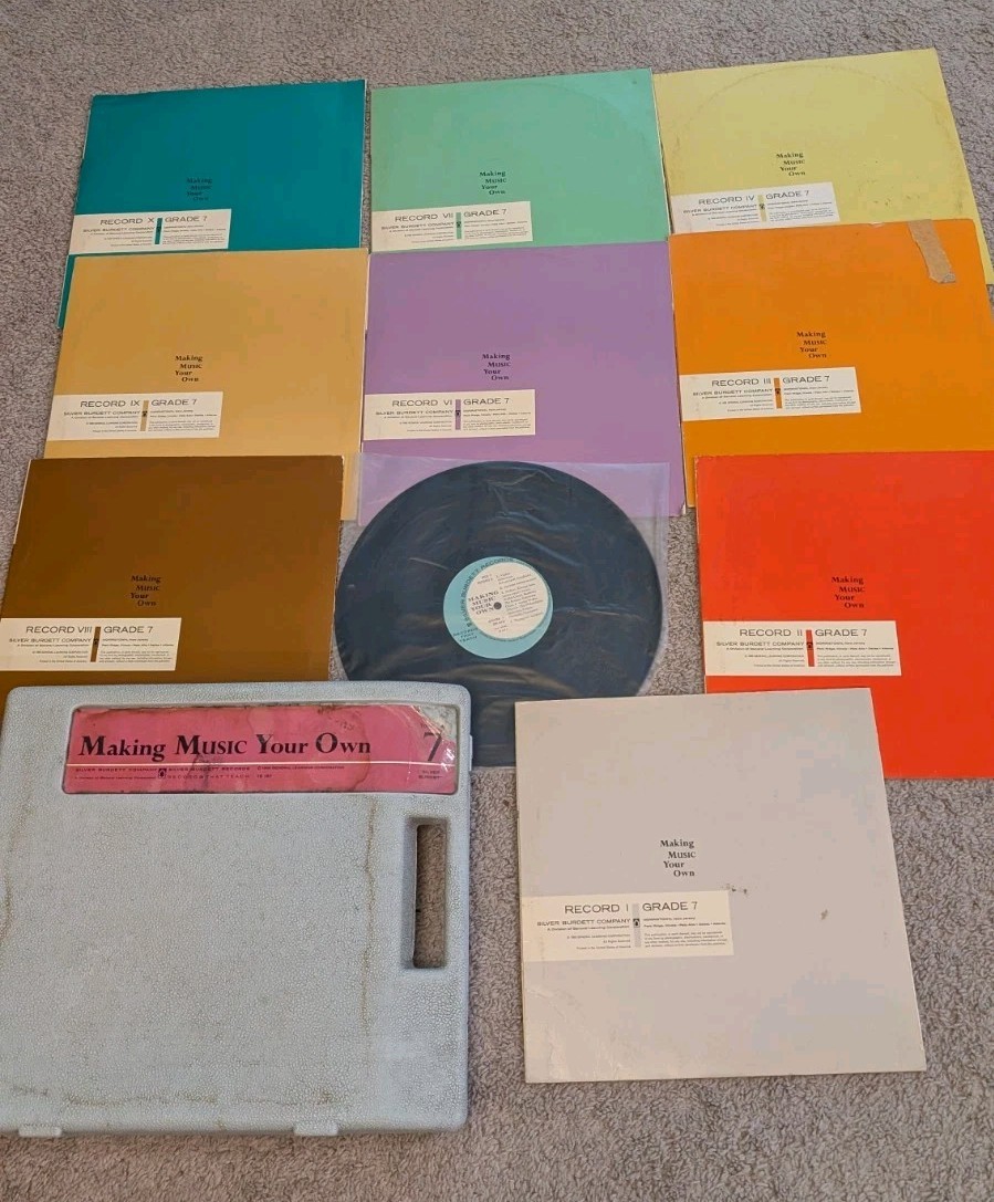 Making Music Your Own Grade 7 33 RPMs Vinyl Complete /W Case Silver Burdette