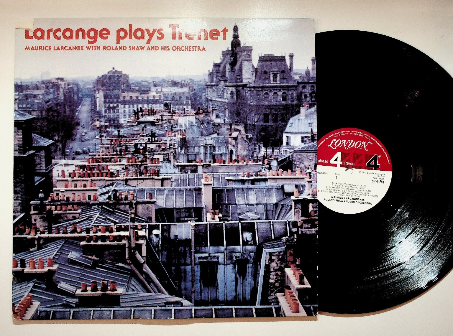 Maurice Larcange Plays Trenet LP Record 1977 London Jazz Stereo 33RPM