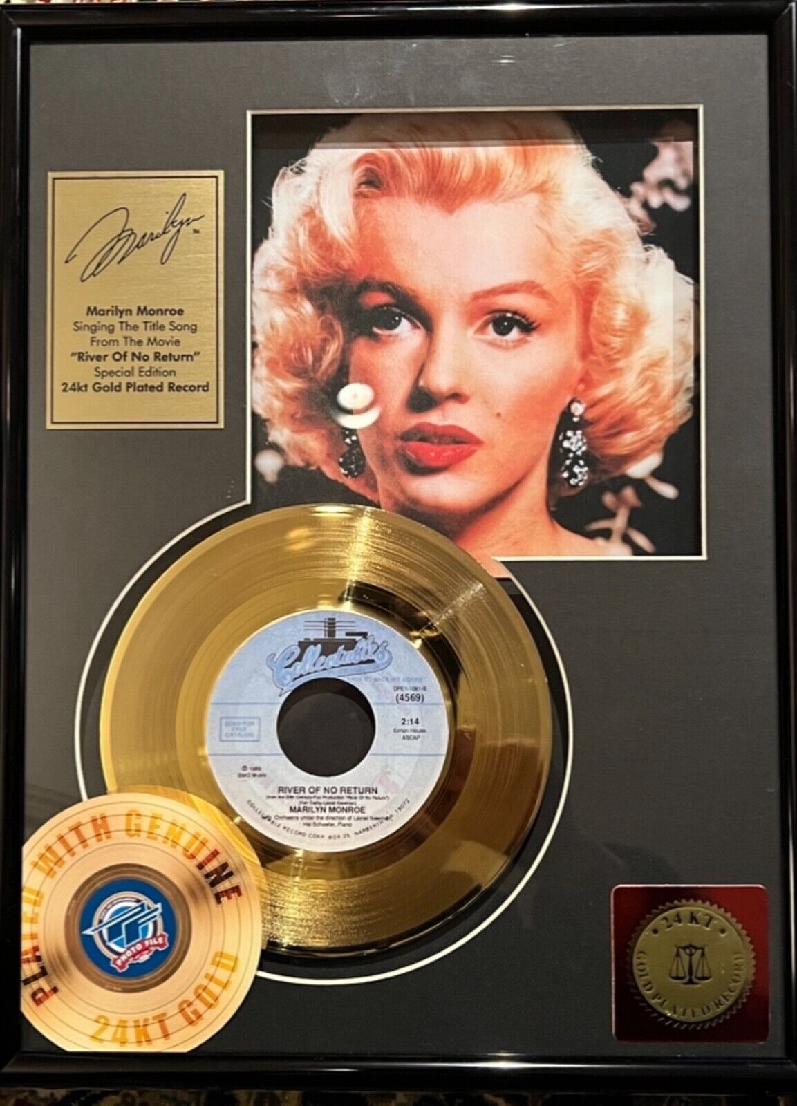 Marilyn Monroe “River of No Return” 24kt Gold Plated Record