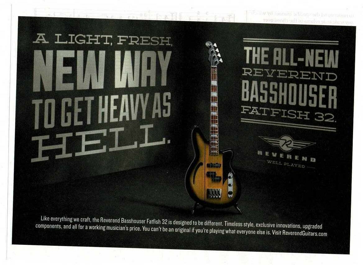 2019 REVEREND Basshouser Fatfish 32 Bass Guitar Magazine Ad