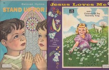 Lot of 2 Vintage Peter Pan 45 Records Jesus Loves Me & Stand Up for Jesus picture