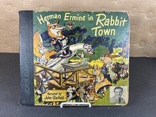 Herman Ermine in Rabbit Town Vintage Childrens Record Cover - Fox Smoking Cigar picture