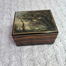 Vintage Reuge Swiss Music Box Wood Landscape Art Kusswalzer Schatzwalzer picture