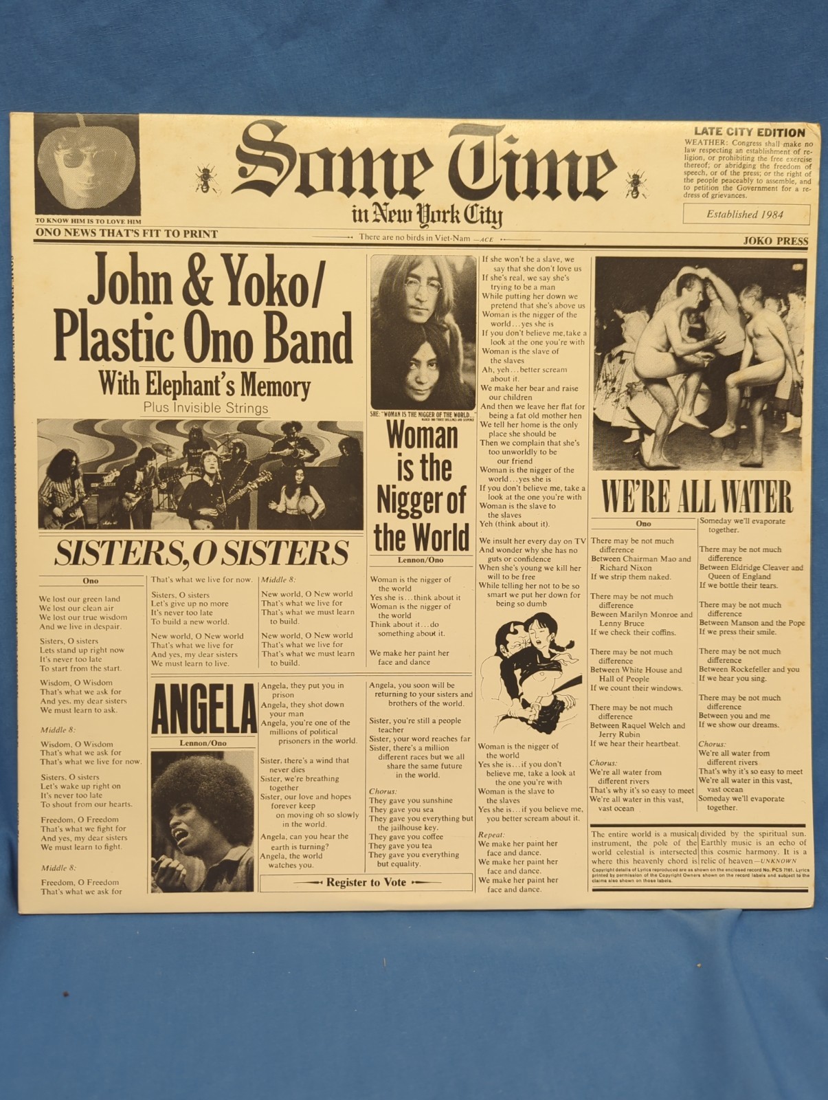 John Lennon Yoko Ono the Plastic Ono Band Some Time in New York City UK