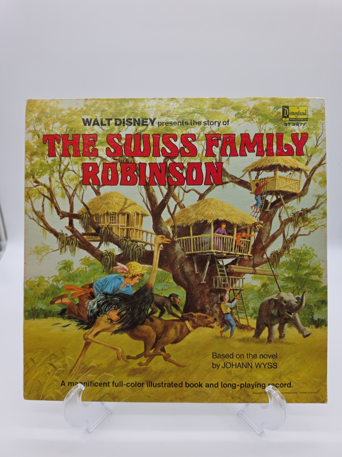 VTG Walt Disney Presents The Swiss Family Robinson Disneyland LP ST3977 Book VG