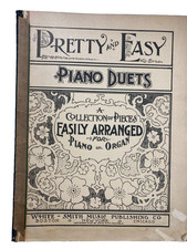 Antique Sheet Music Book 1900 Pretty and Easy Piano Duets Piano Arrangements picture