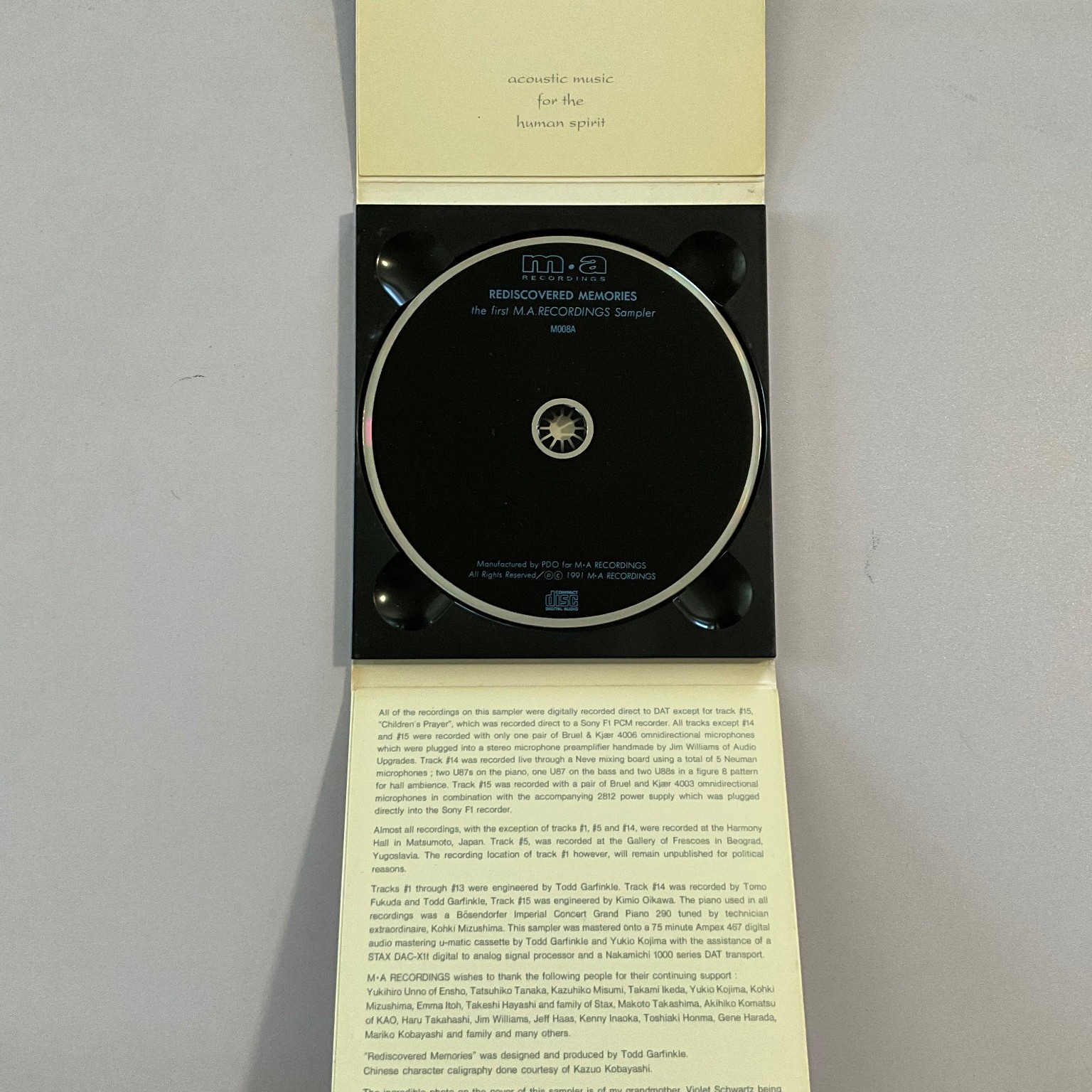 M.A. Recordings - Rediscovered Memories 1991 Acoustic Music Sampler audiophile
