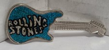 Vintage Rolling Stones Guitar Shaped Pin Pinback Made In England - picture