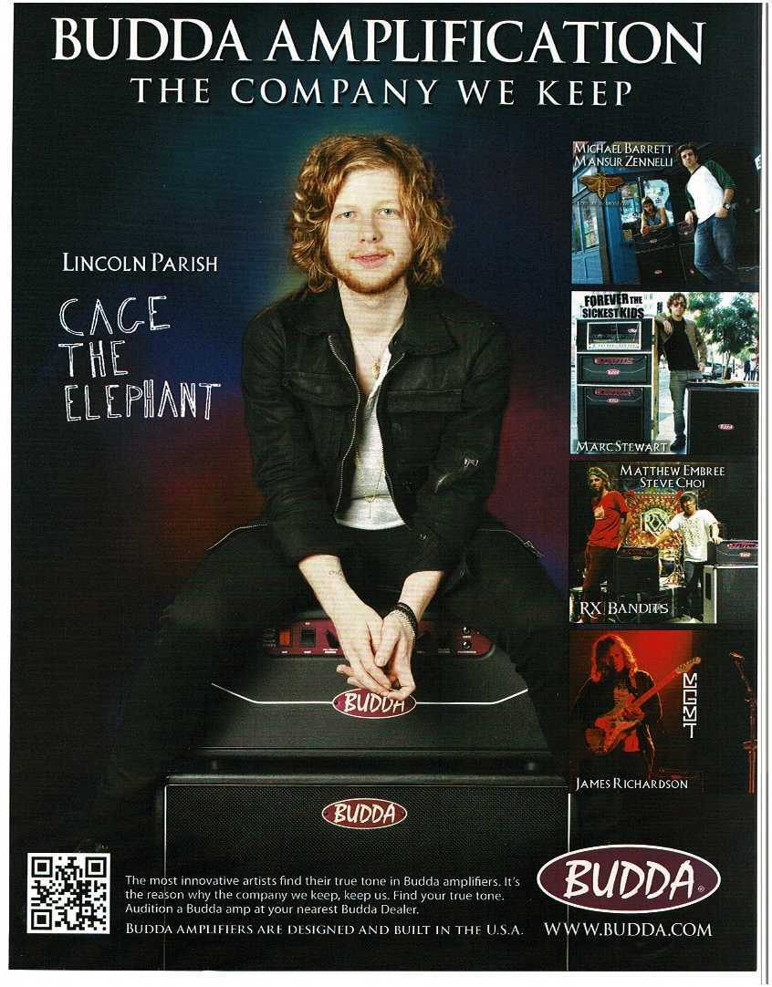 2011 BUDDA Amplifier Amp LINCOLN PARISH of Cage The Elephant magazine ad