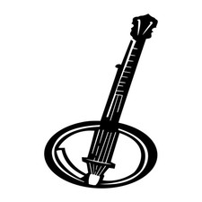 Banjo Country Music Decal Sticker Black Die Cut Vinyl picture