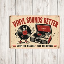 Rock Vinyl Record Store Signs Decor Music Room Studio Vintage Metal Tin Sign picture