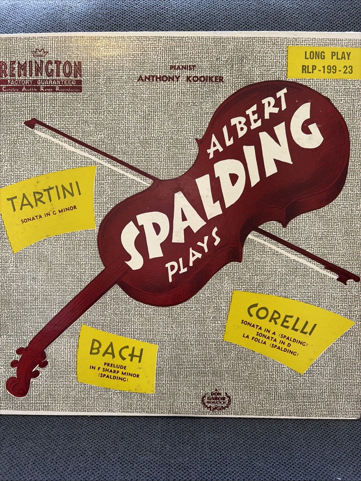 Rare 1st Ed Remington Mono ALBERT SPALDING /Tartini/Bach 'Sonatas' VG+ Tested