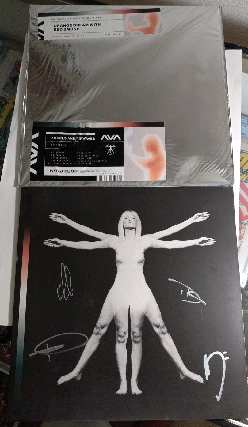 Angels And Airwaves Lifeforms Signed Vinyl LP Orange Dream With Red Smoke Sealed