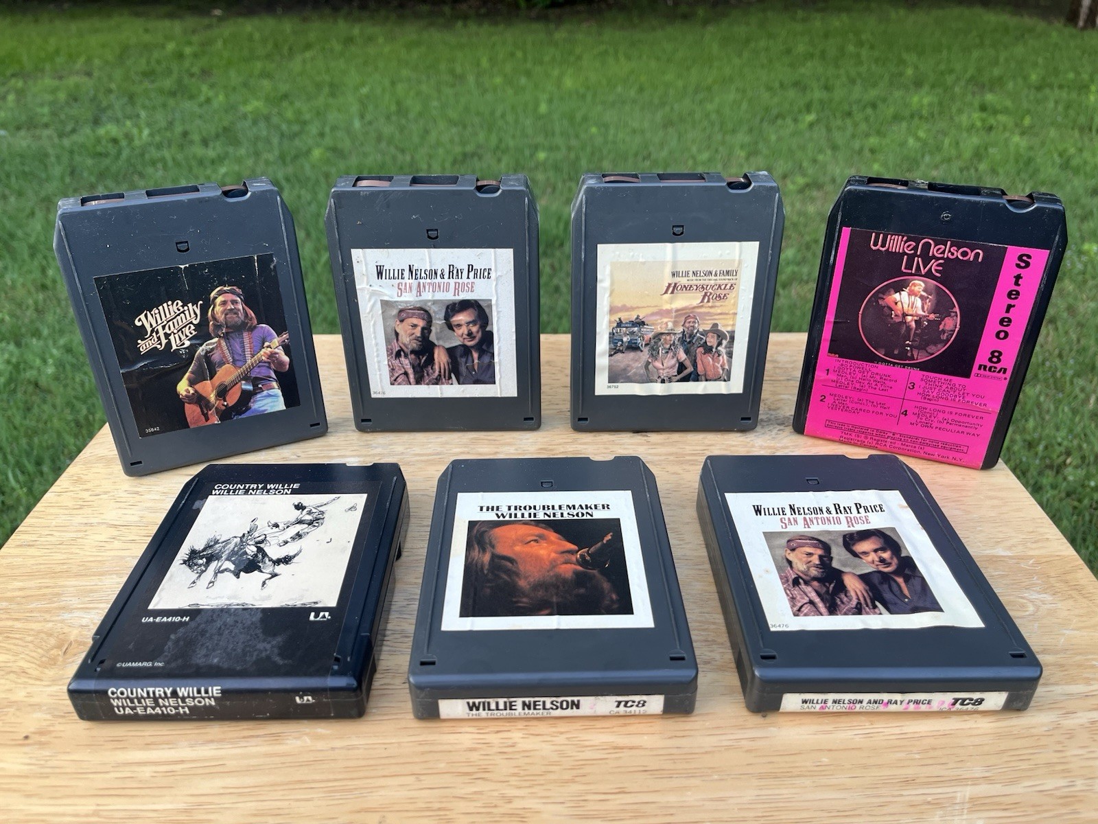 Vintage Willie Nelson 8-Track Tape Collection Country Music Lot Of 7