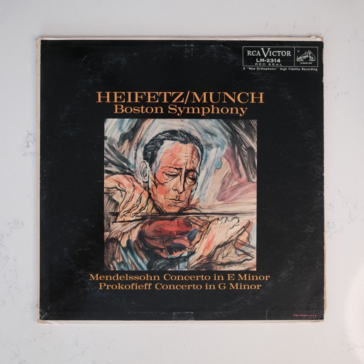 Mendelssohn Prokofiev Violin Concertos (Heifetz, Munch) LP Vinyl LM 2314 VG+
