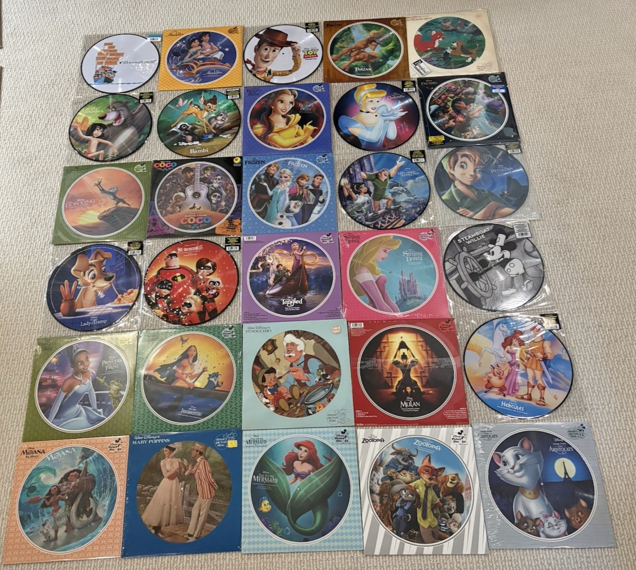 DISNEY Picture Disc 30LP Lot Sale BRAND NEW SEALED Cars Tarzan Coco Moana +MORE
