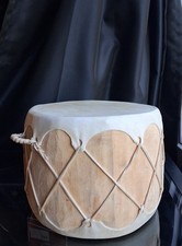 Vintage Native American Rawhide Stretched Leather Double Sided Indian Drum picture
