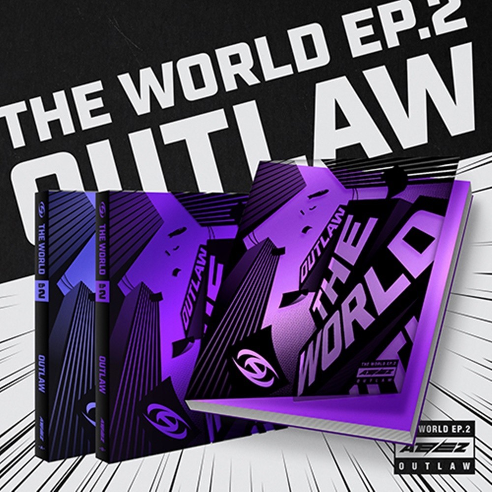 ATEEZ THE WORLD EP.2 : OUTLAW CD+112p Team Book+2ea P.Card+Label+Mark+etc+Gift