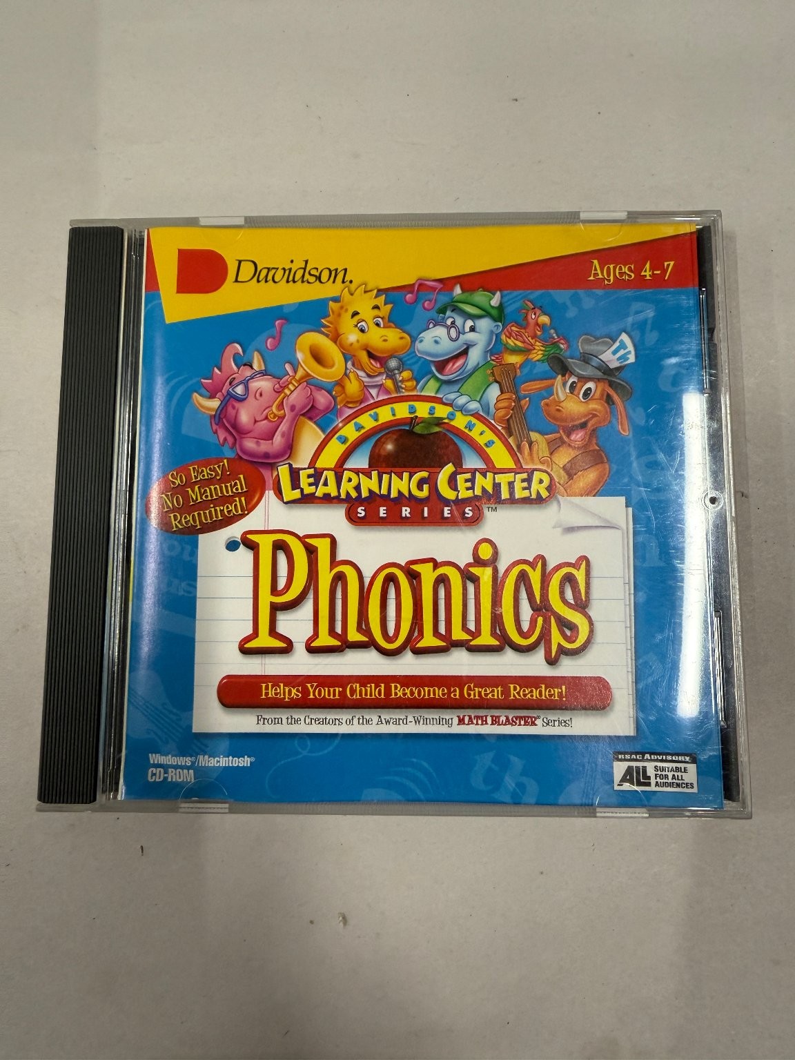 Davidson Learning Center Phonics CD-ROM 1990s Educational Software Ages 4-7