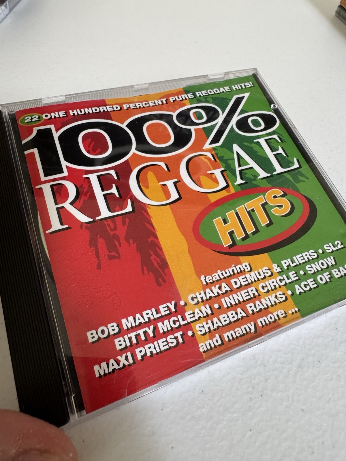 100% Reggae Hits CD 1996 Reggae Compilation Bob Marley Shabba Ranks Telstar