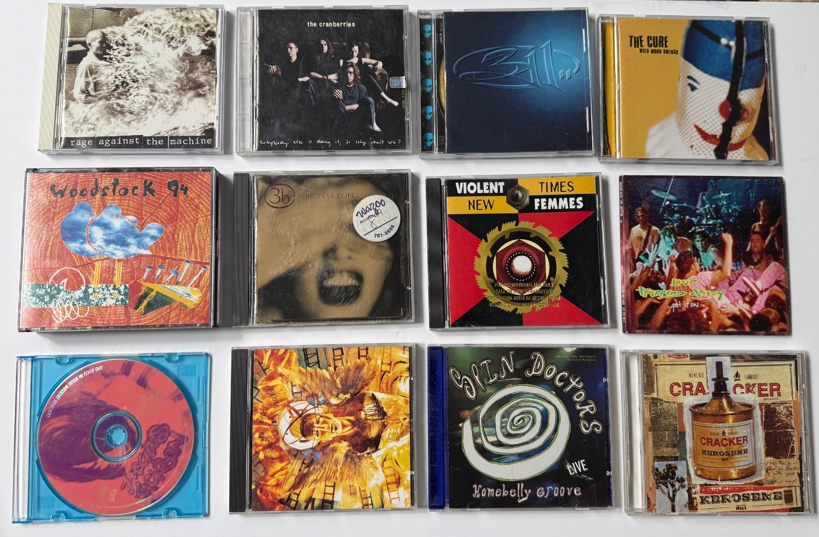 90s Alternative Rock CD Lot 12 Woodstock 94 Cranberries 311 Cure RATM