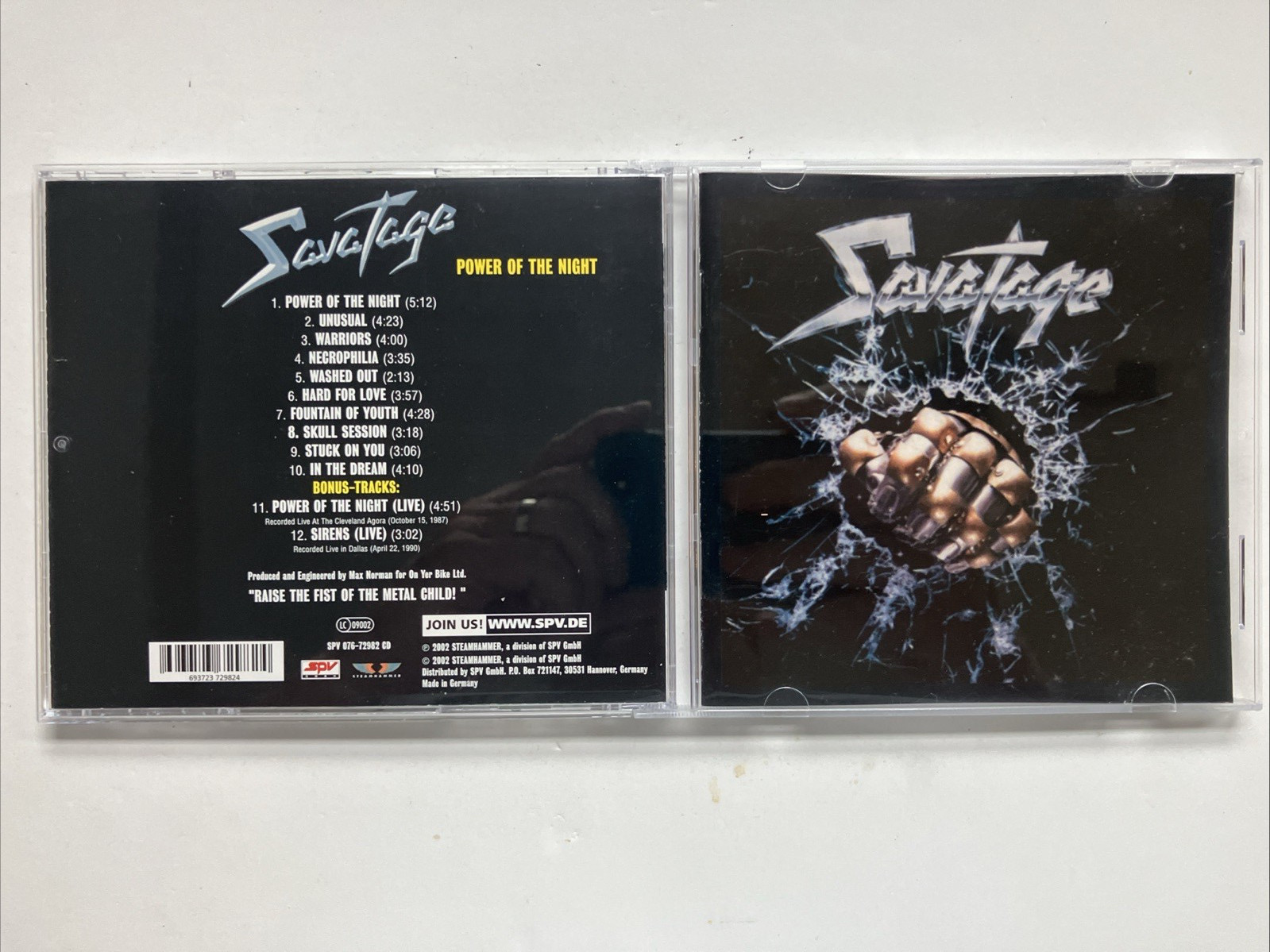 Power of the Night by Savatage (CD) Remastered with Bonus Tracks, Very Good