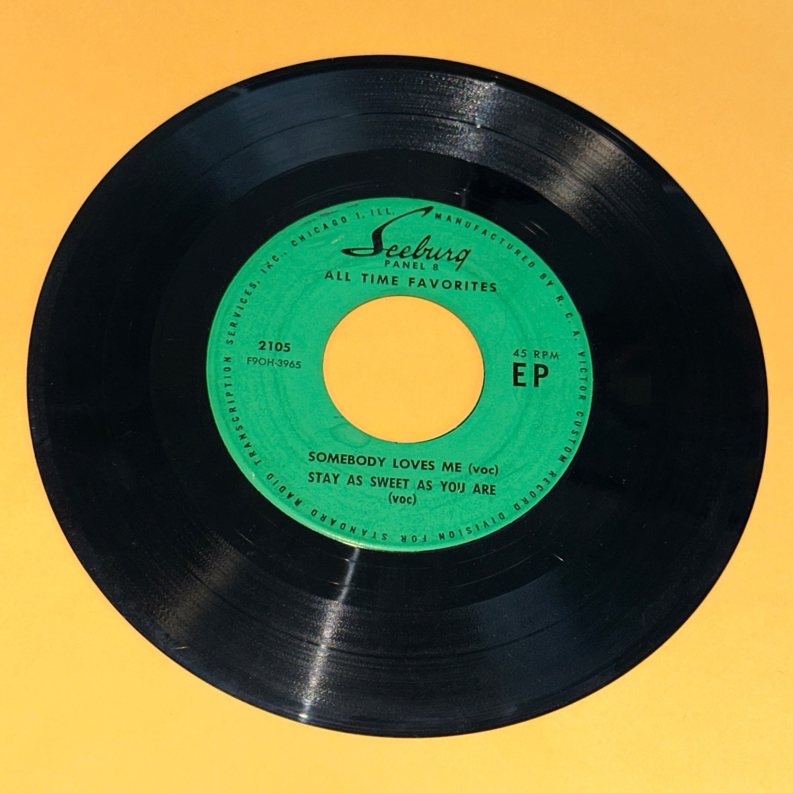 Seeburg Panel 8 Somebody Loves Me April Showers I’ve Got It 45 rpm Record 7