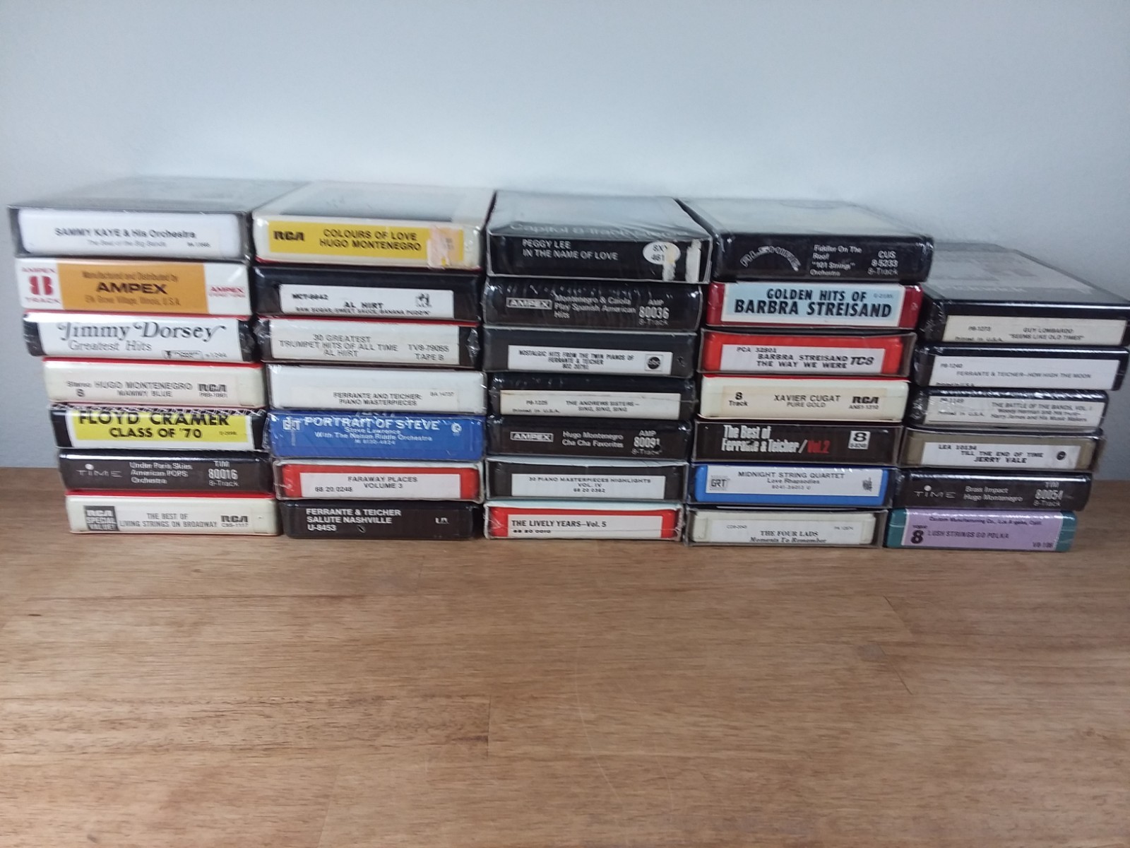 Lot of 35 NOS 8-Tracks Vintage Sealed 8 Track Tapes