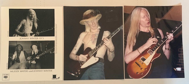 JOHNNY WINTER, 2x RARE ORIG PHOTOGRAPHER PICS+PRESS KIT PHOTO+FREE BOOK, L@@K 