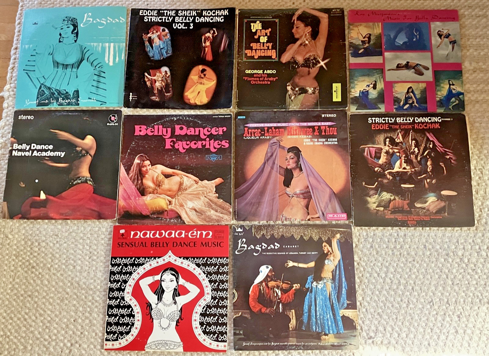1970's Belly Dance Arab LP Vinyl Lot of 10 Various LOOK