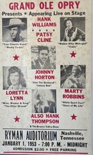Grand Ole Opry - Ryman Auditorium -  Advertisement/Poster - January 1, 1953 picture