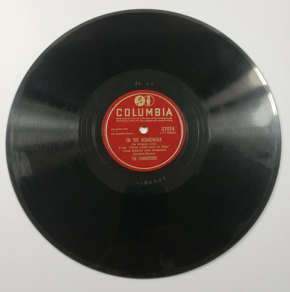 The Charioteers - 78rpm single 10-inch – Columbia #37074 On The Boardwalk E-/E-