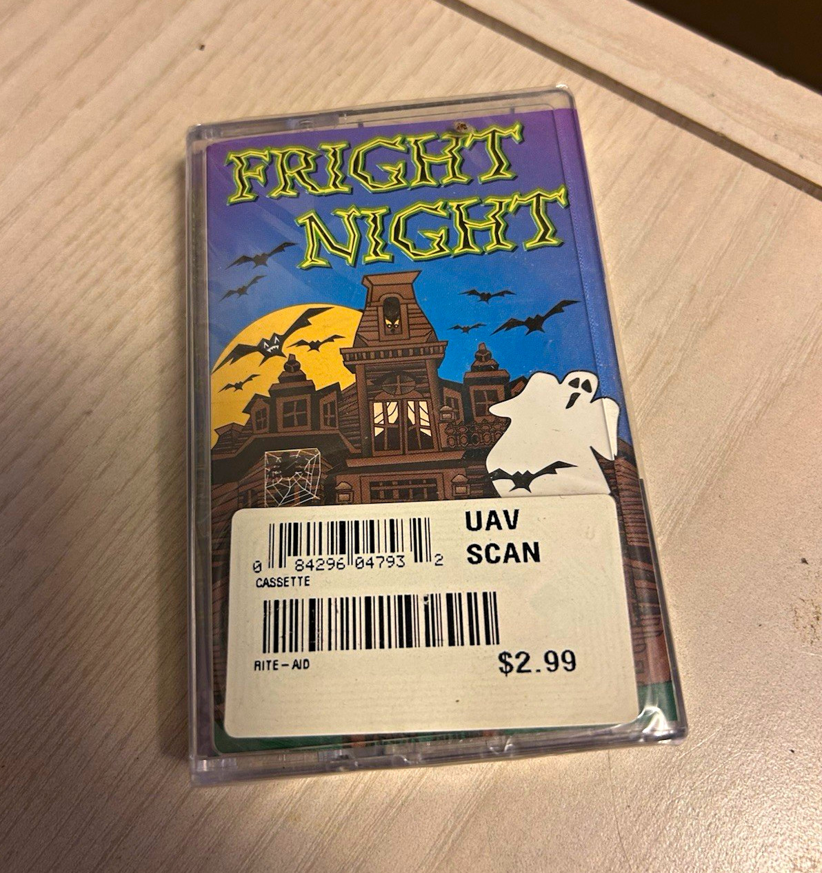 Vintage 1994 Fright Night House of Horrors Halloween Cassette SEALED Rite Aid