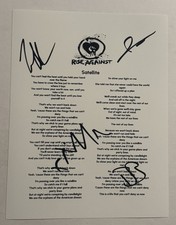 RISE AGAINST FULL BAND SIGNED LYRIC SHEET AUTOGRAPHED TIM MCILRATH RARE COA picture