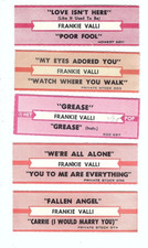 Frankie Valli Lot of 5 Hand Picked Jukebox Title Strips No Doubles picture