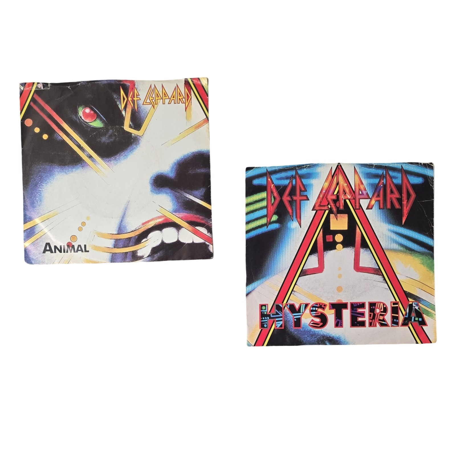 Def Leppard Hysteria And Animal 7 Inch Vinyl Record