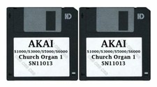 Akai S1000 / S5000 Set of Two Floppy Disks Church Organ 1 SN11013 picture