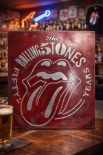 Rolling Stones Metal Sign – Hand Cast Aluminum Relief Wall Art 20x24 Vintage picture