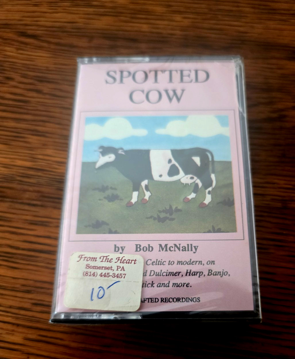 BOB McNALLY: Spotted Cow Cassette Tape 1990 SEALED dulcimer harp Banjo CRACK