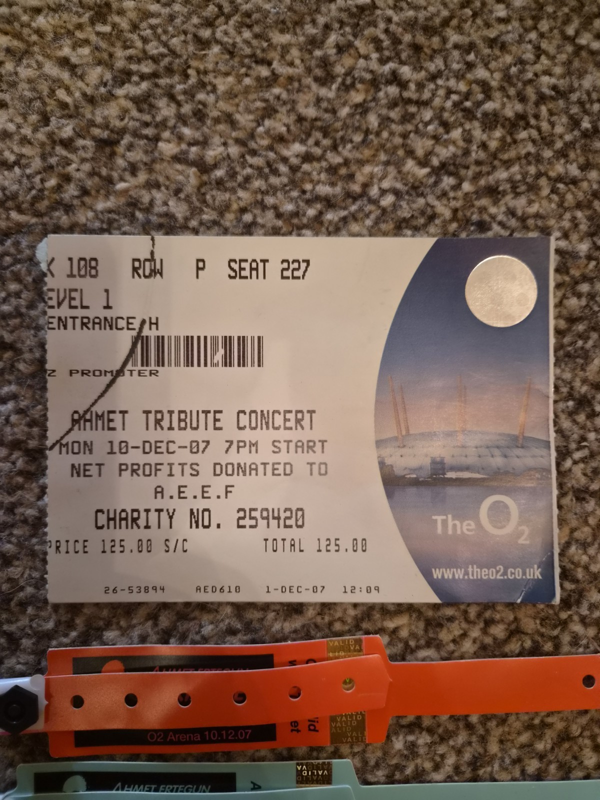 Led Zeppelin Reunion Ticket And Passes 2007 At The O2 London