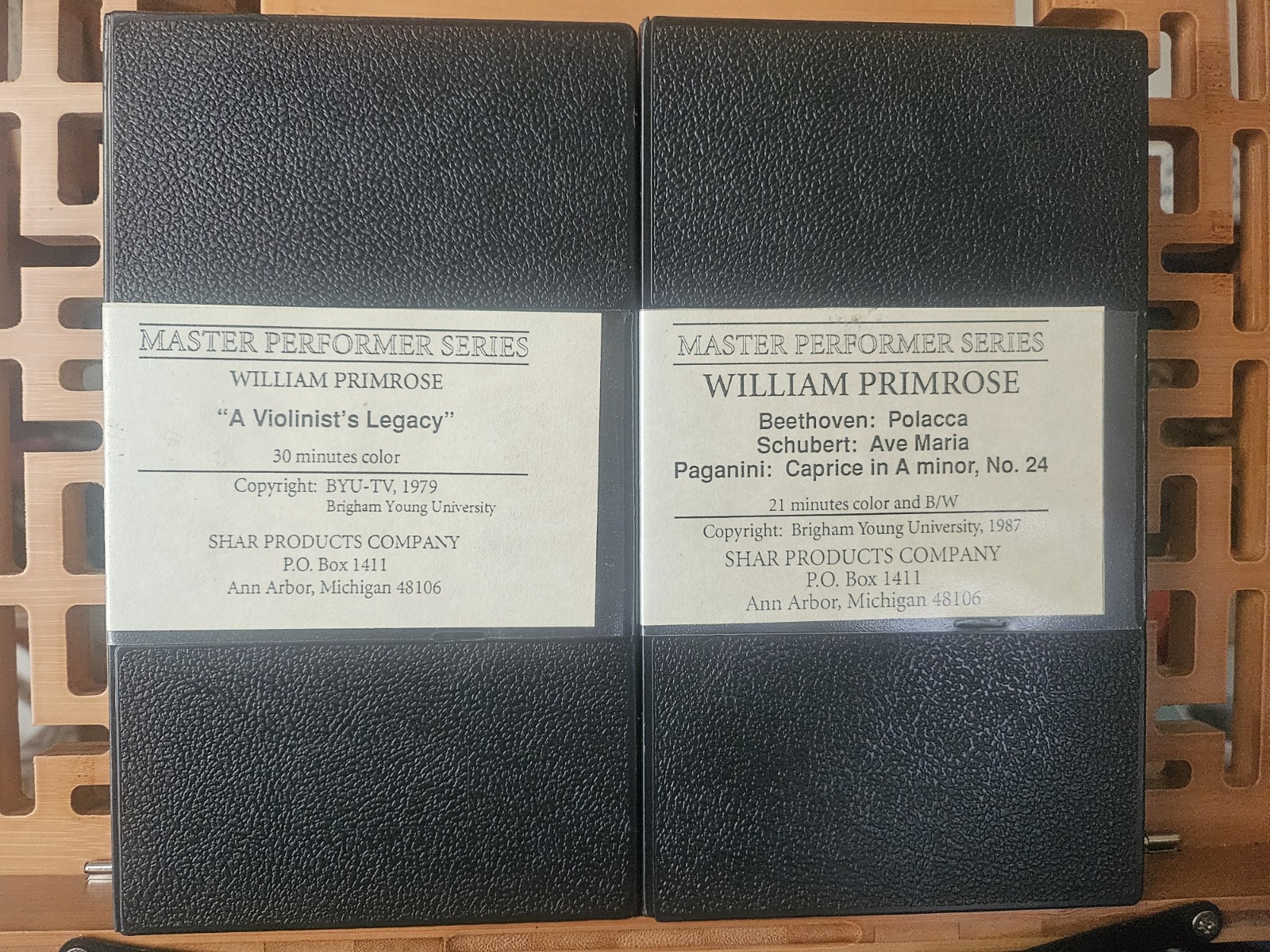 VTG Master Performances William Primrose Beethoven Schubert Paganini VHS SHAR