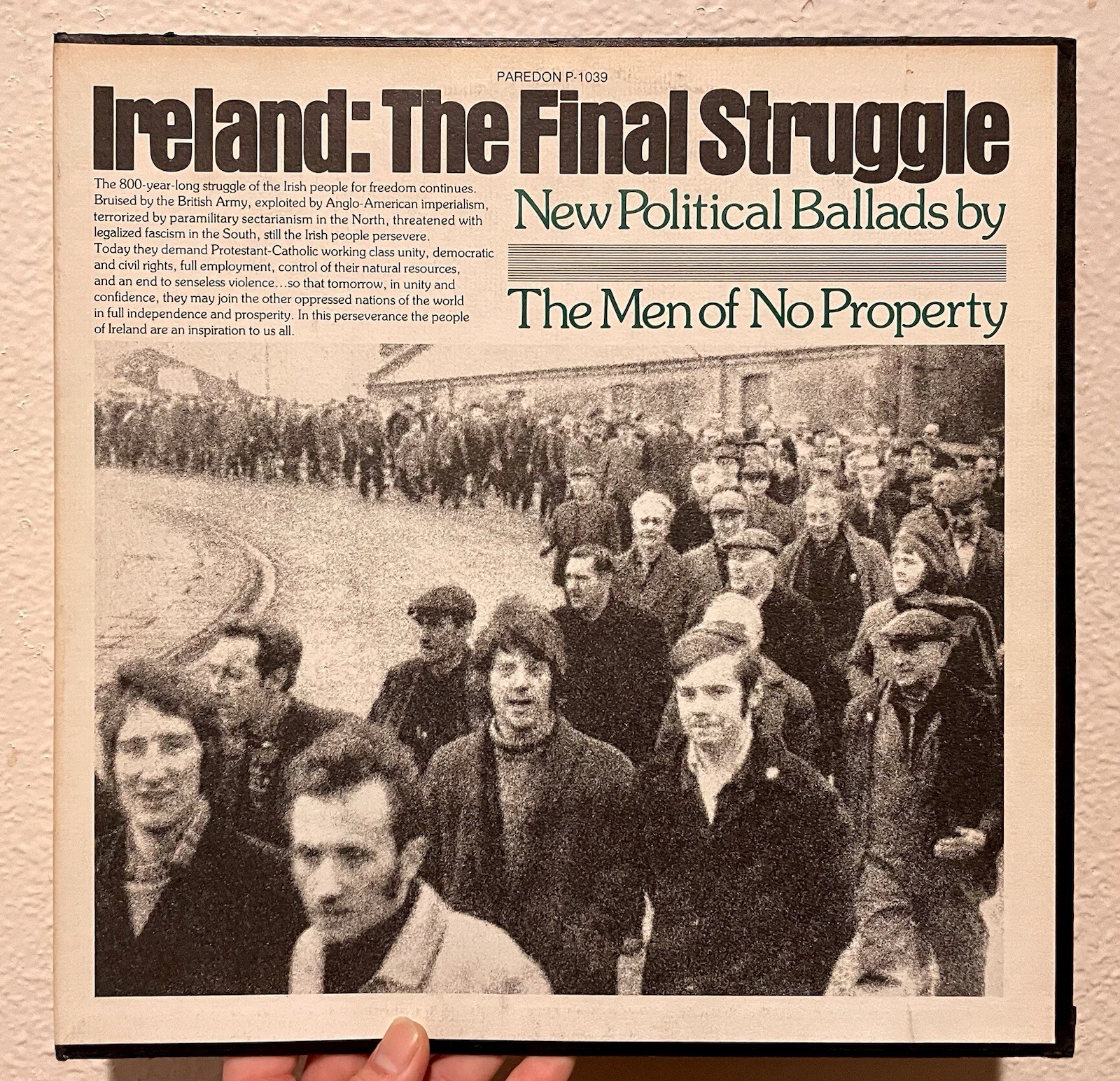 Men of No Property Ireland The Final Struggle 1977 Paredon LP EX Booklet RARE