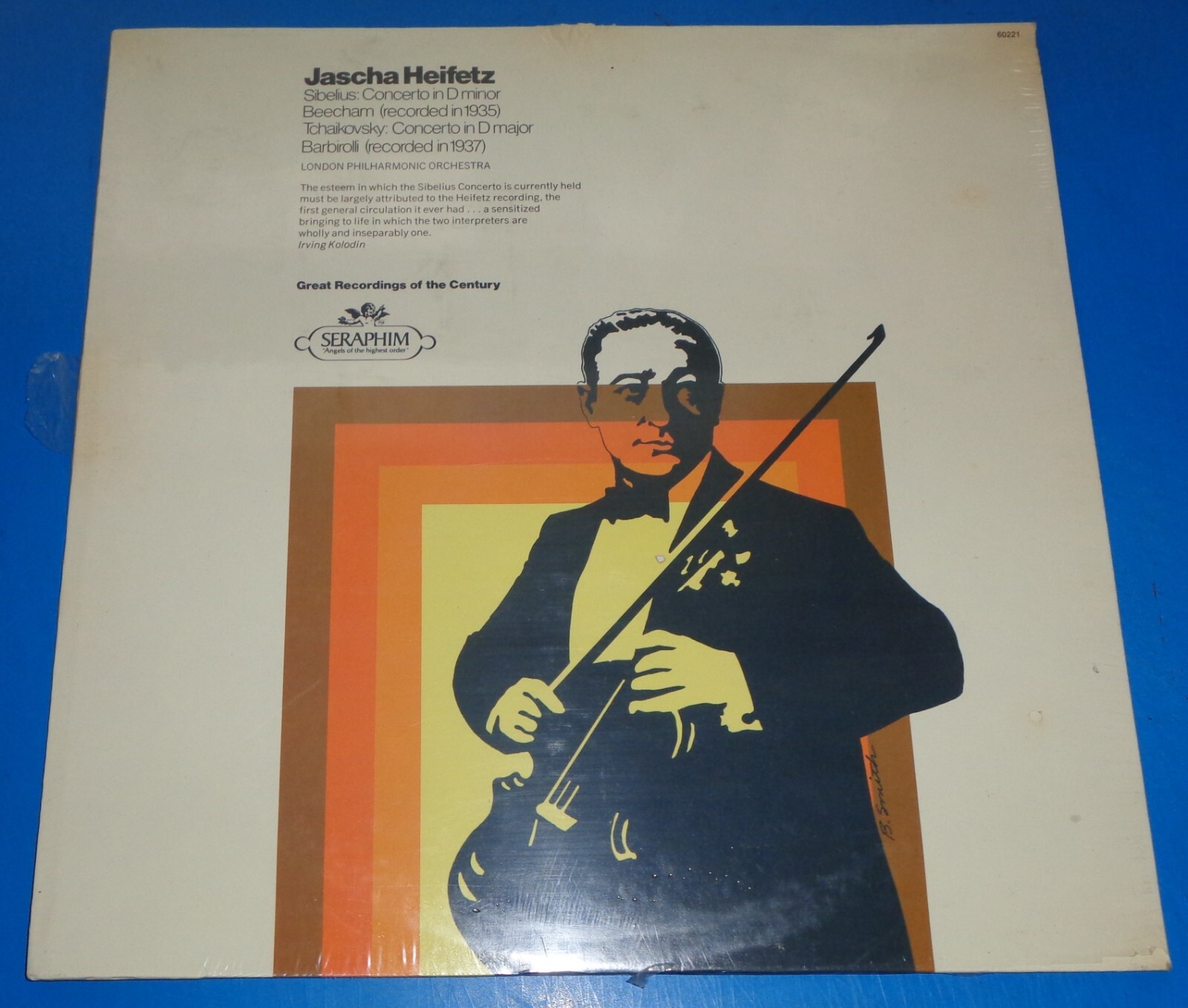 Jascha Heifetz SIBELIUS/TCHAIKOVSKY Violin Concertos - Seraphim 60221 SEALED