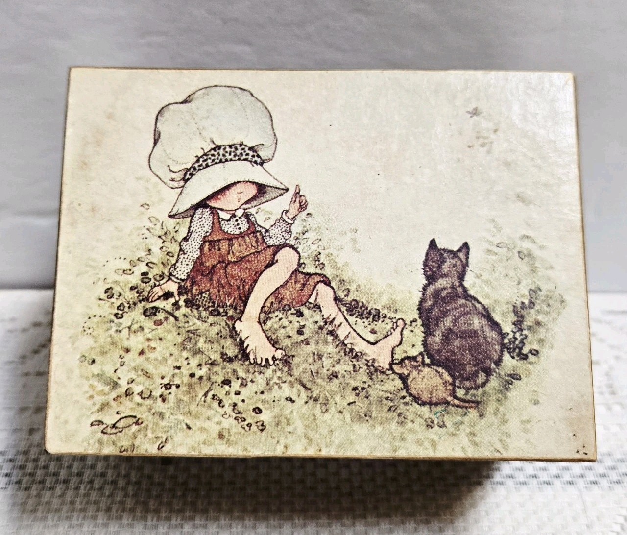 Vintage Holly Hobbie Wooden Music Box 1970s Works 