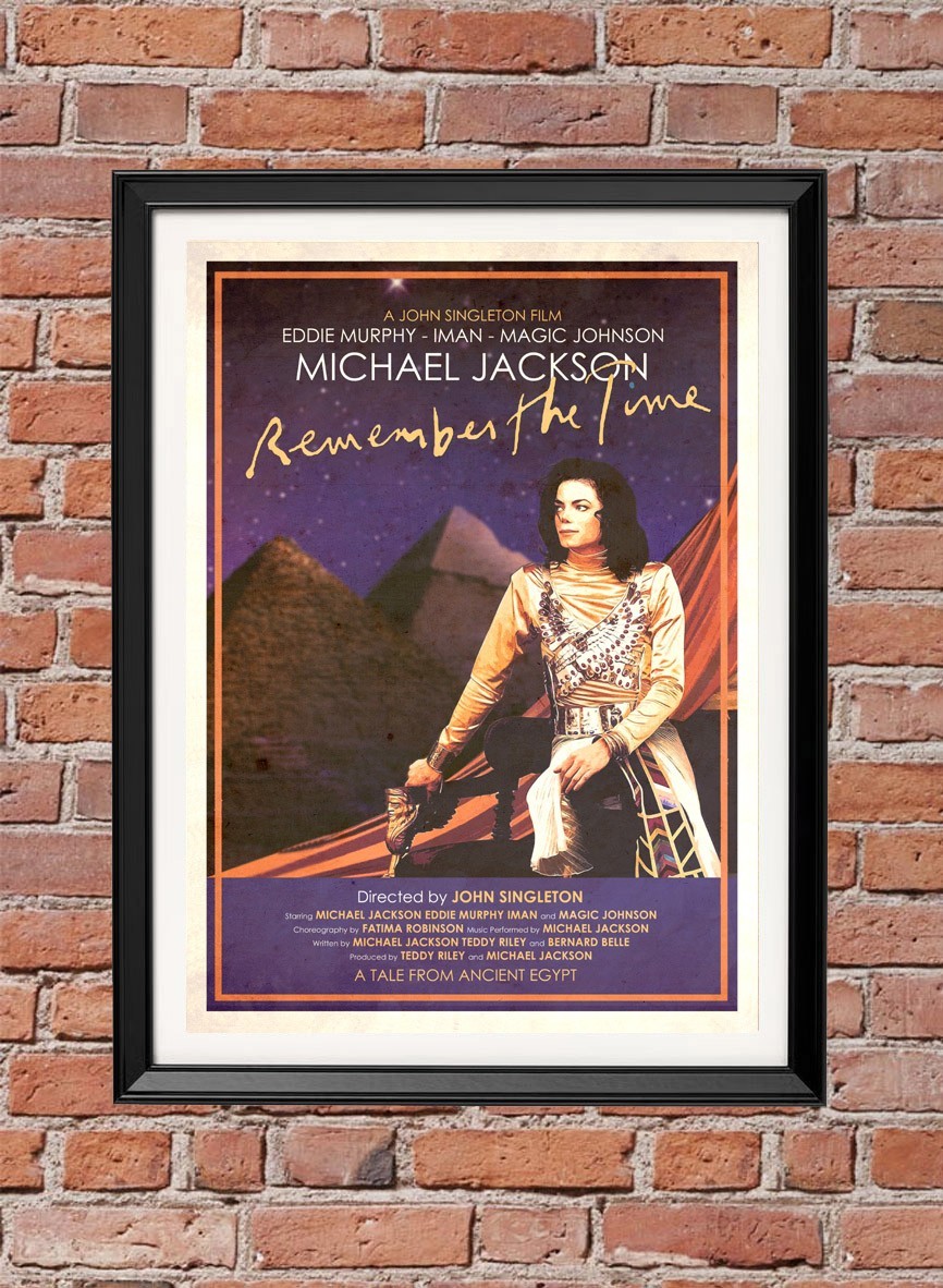 MICHAEL JACKSON  REMEMBER THE TIME illustrated retro style poster A1 A2 A3 A4